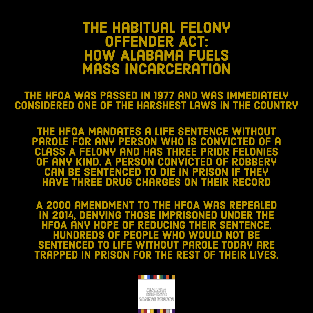 Prison reform does not mean building more prisons. Instead, it means policy reform. Advocates have advised changes like repealing the Habitual Felony Offender Act and revising our harsh drug sentencing laws. Instead, <a href="/GovernorKayIvey/">Governor Kay Ivey</a> chose to invest in buildings. #NoNewPrisons
