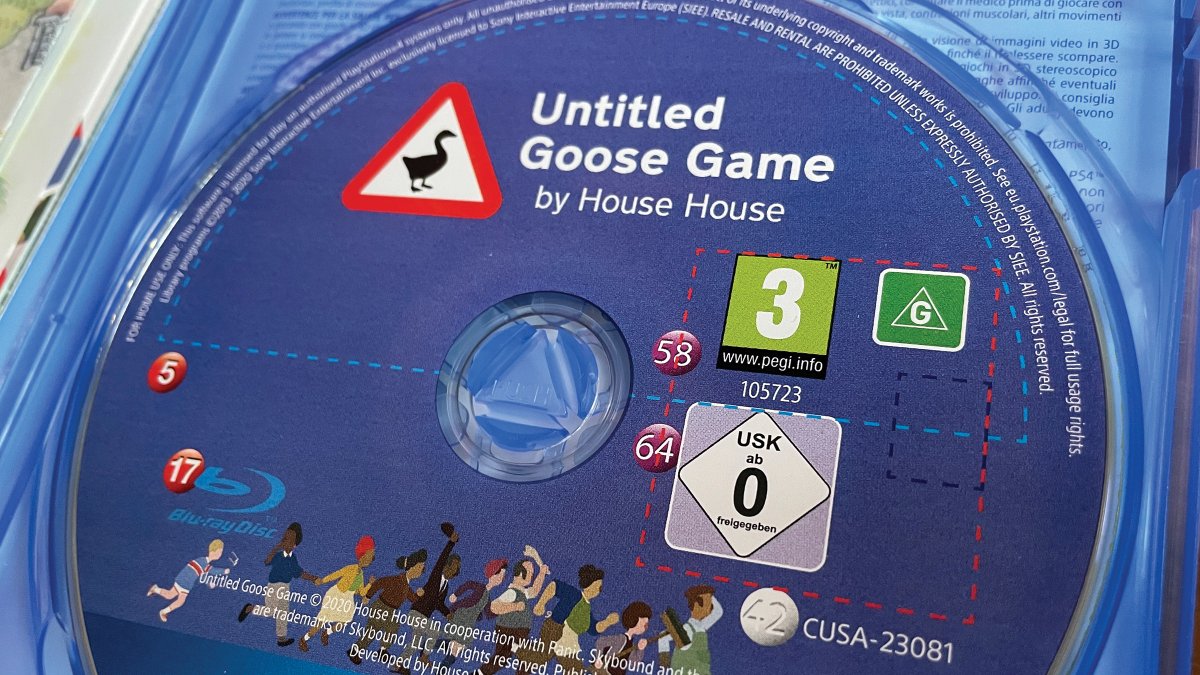 cabel's tweet image. i'm not sure if anyone who bought the European PS4 Retail version of Untitled Goose Game noticed this

but if you did, i'm sorry. there's a very obvious explanation