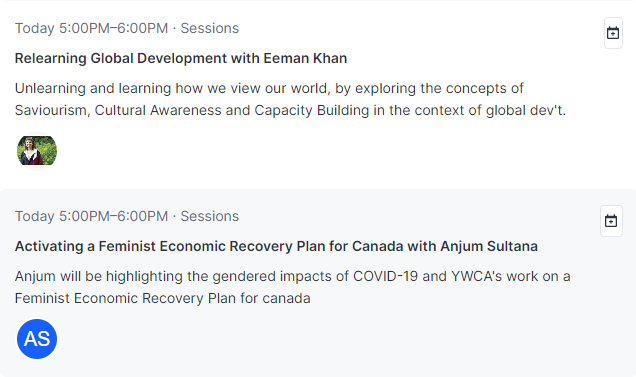 ewb's tweet photo. #ewb #virtualxChange 5-min call to our next sessions (5:00-6:00PM ET):
✨"Relearning Global Development" with Eeman Khan
✨"Activating a Feminist Economic Recovery Plan for Canada" with Anjum Sultana https://t.co/NgQWY34c7j