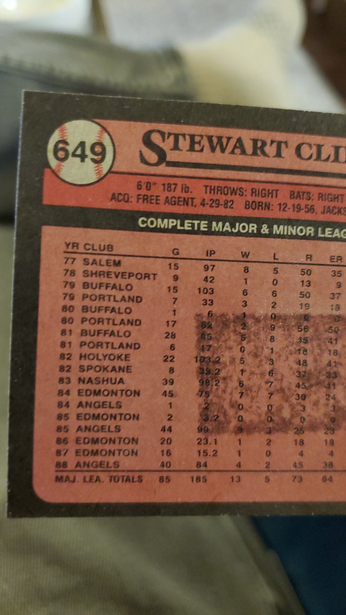 Bless this man for getting a baseball card after more than a decade of driving, what i assume was a 1972 skylark, between Portland and Buffalo 35 times.