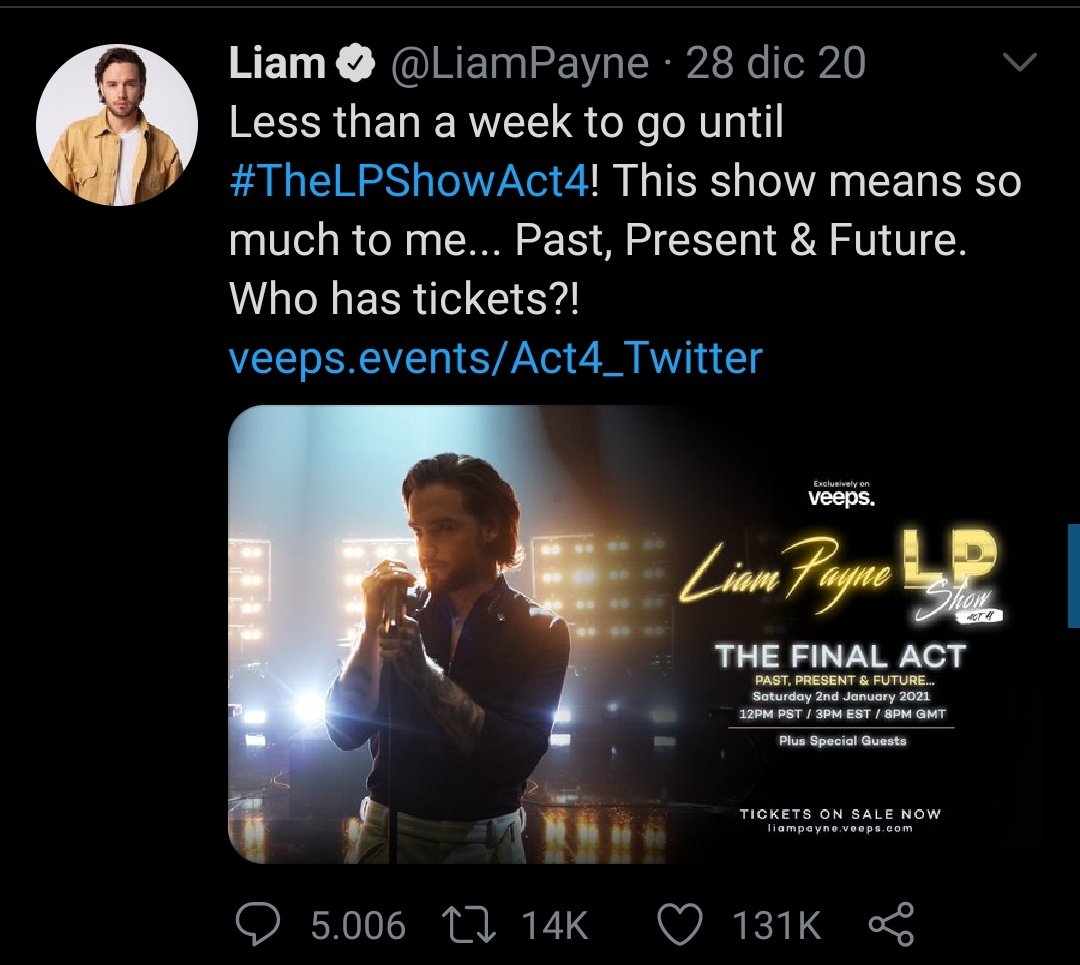 copyofacopx's tweet image. liam grazie davvero, ci sei sempre stato e hai aiutato tantissimo in questo 2020-21 tenendoci compagnia con le tue dirette, video su tik tok, post, storie e tweet.
così tanto speciale #LiamPayne #LPFinalAct4 #LPSHOW