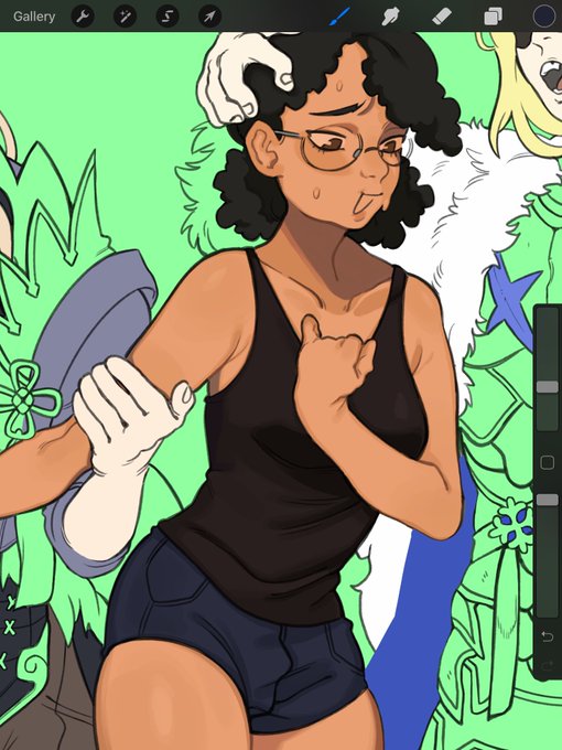 working on some really fun stuff for twitter ;)) but first i still have a few commissions to get through so here's one im working on rn !! 