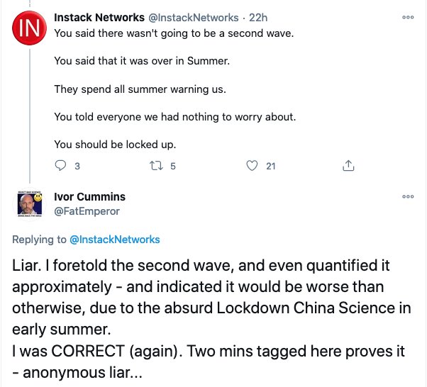 In the last few days, he's suddenly changed his mind. Now, he says he predicted this second wave all along.