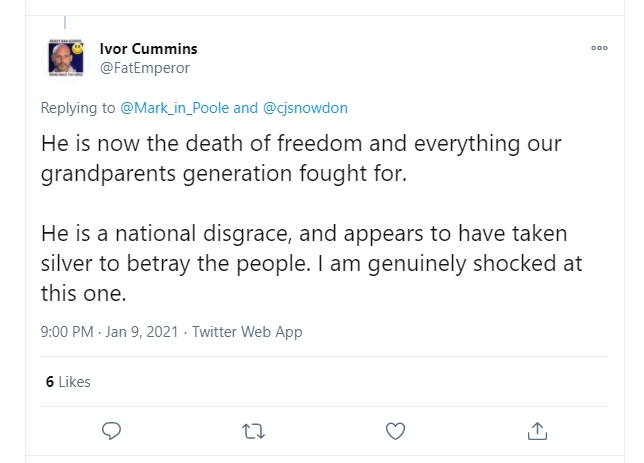 He's REALLY convinced of this.Chris has betrayed the people for some "pieces of silver"!