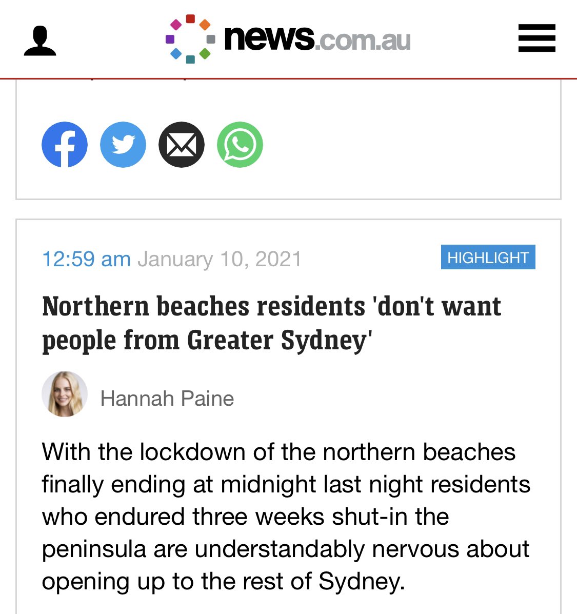 Why after weeks of enduring sob stories about the poor Northern Beaches being unfairly locked down just to control a pesky little virus do we now have to read about how they don’t want us back in there giving them diseases? 🤦🏻‍♂️ 🙄 #covid19nsw