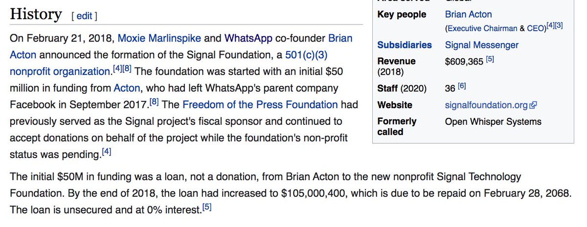 So <a href="/moxie/">Moxie Marlinspike</a> + <a href="/signalapp/">Signal</a> will beg for donations, telling you they are a NON-PROFIT, forgetting to tell you they have a $105 MILLION DOLLAR LOAN, 0% interest, which is due to be repaid on February 28, 2068

$HUSH doesn't beg for donations! You pay for privacy or you don't have any