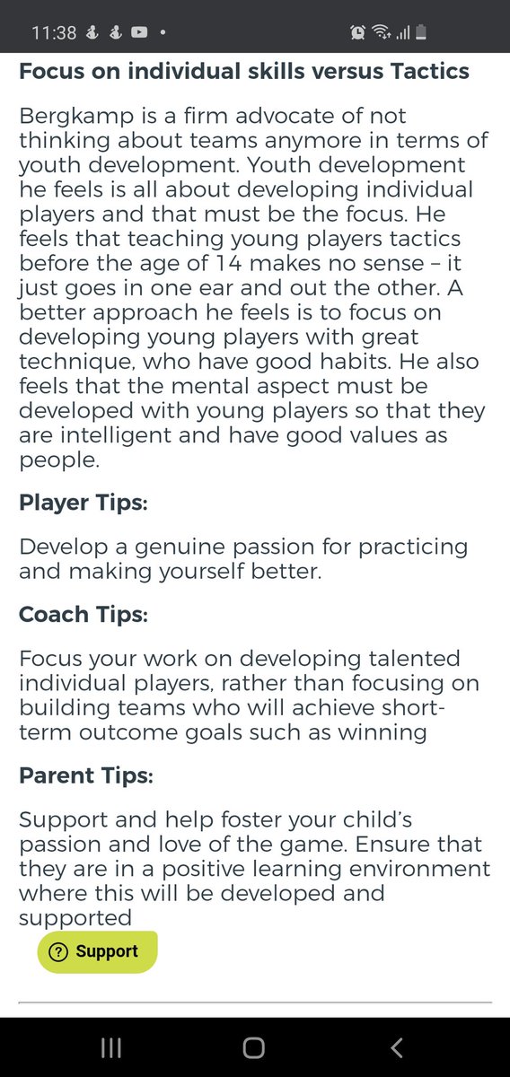 More from Bergkamp. No saying anyone is right or wrong I just want to challenge my own thinking and process.Also take into account the culture and system I'm dealing with. In Holland  they have a culture of football, an identity. In the states its a different identity