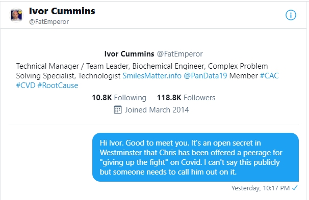 It didn't take much to convince Ivor. Just a little conspiracy theory through the DMs, and a little help from my friends (including Chris, which you might think would have been a red flag).