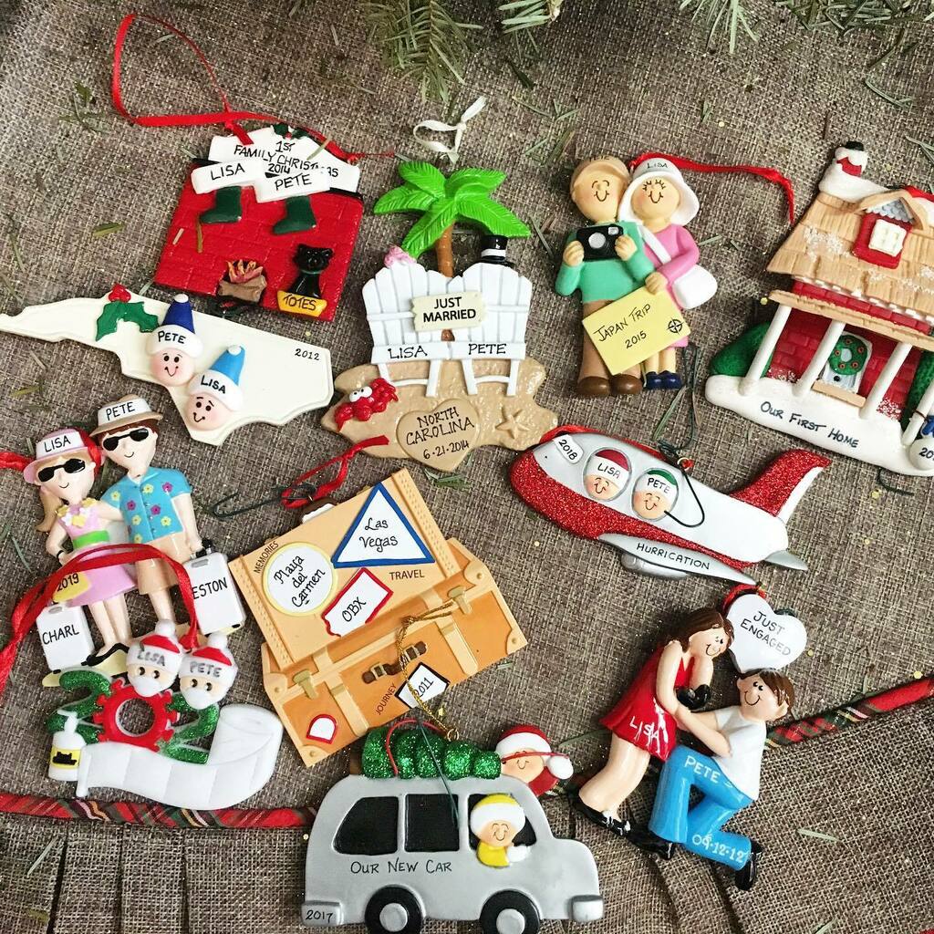 Personalized Christmas ornaments.