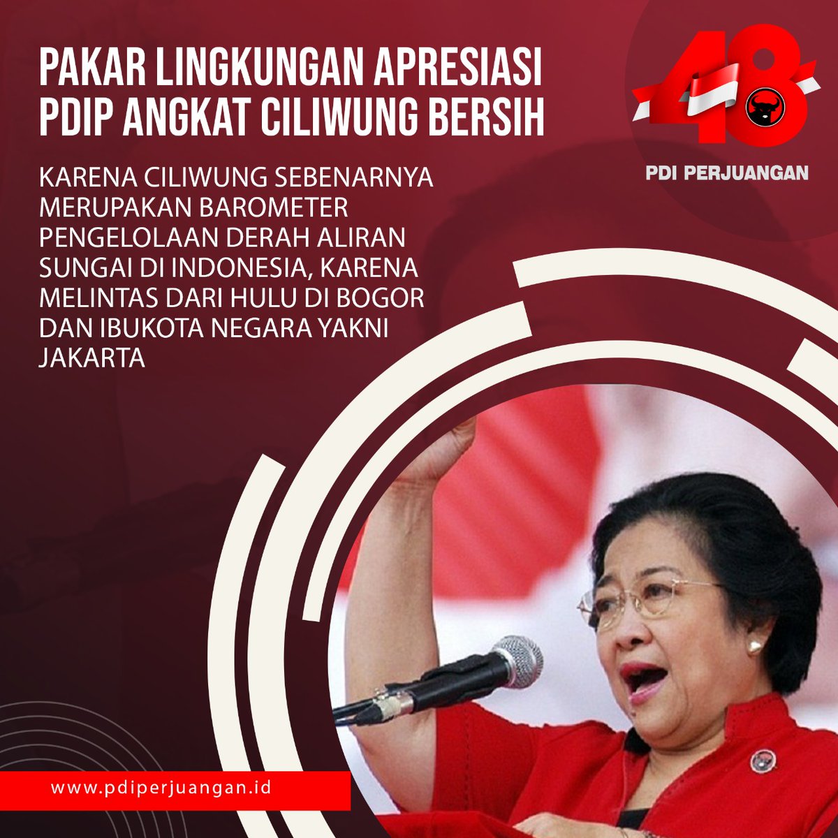 ROXX77X's tweet photo. Selamat ulang tahun🎂🎁🎉👑🤘🏻 PDI-P @PDI_Perjuangan @DPR_RI
@puan_centre @jokowi
#48HUTPDIPerjuangan
#48HUTPDIPerjuangan 
CILIWUNG BERSIH👍🏻🇮🇩 https://t.co/CoEAG4Sj8w