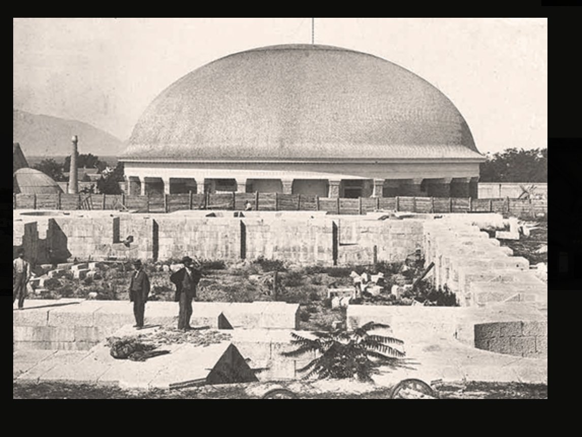 The 1st structure. 2nd photo has Saturn on the temple front (no date), Saturn worship goes back to Egyptian times. 3rd photo is the tabernacle( looks like top of buried building) 4th pict shows there is a temple underground beneath the temple..(of course right) creepy...