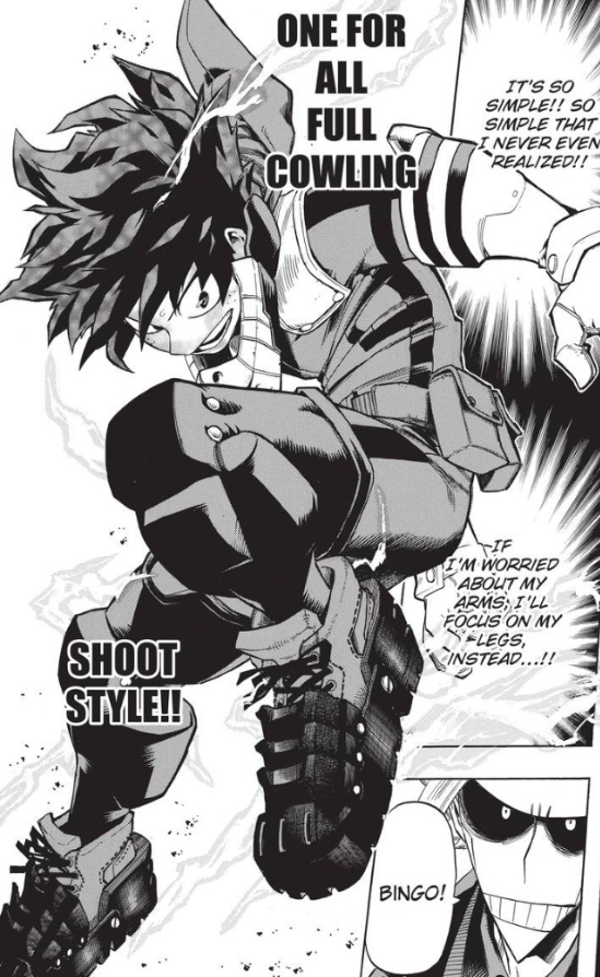 It's very clear that Deku imitated All Might. This doesn't even need explaining. He has slowly developed into his own hero without the need for imitating him completely. It's a meme to say "he just learned how to use his legs" but his admiration for All Might really was a shackle