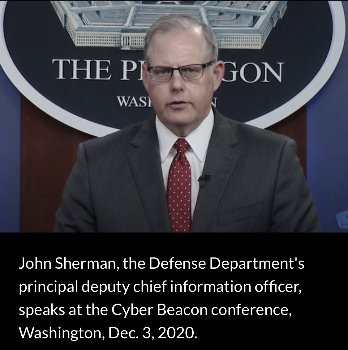 Another speaker, John Sherman, US Dept of Defense principal deputy chief information officer said,"History has taught us that advantages are constantly eroding. Nothing gives us the preordained right to supremacy in cyberspace and global competition."/9