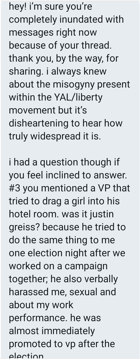 This is BRAZEN behavior by YAL leadership-- more disgusting than I thought possible @LibertyGreiss VP at  @YALiberty  #YALtoo