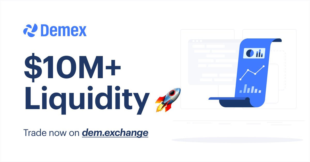 demexchange's tweet photo. The first fully decentralized DEX growing day by day. Soon these banner numbers won't be able to keep up 👀

Enjoy the weekend.

#DemexDisrupts #BlockchainUnchained https://t.co/UClDAycXP6