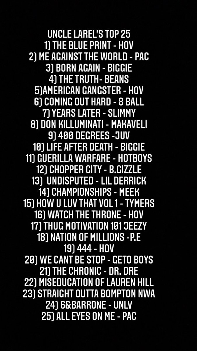 UnderTheOldLaw's tweet photo. โRespect My Mindโ
Not #Top25 Just #MyTop25 https://t.co/9g8Fvrq4tE