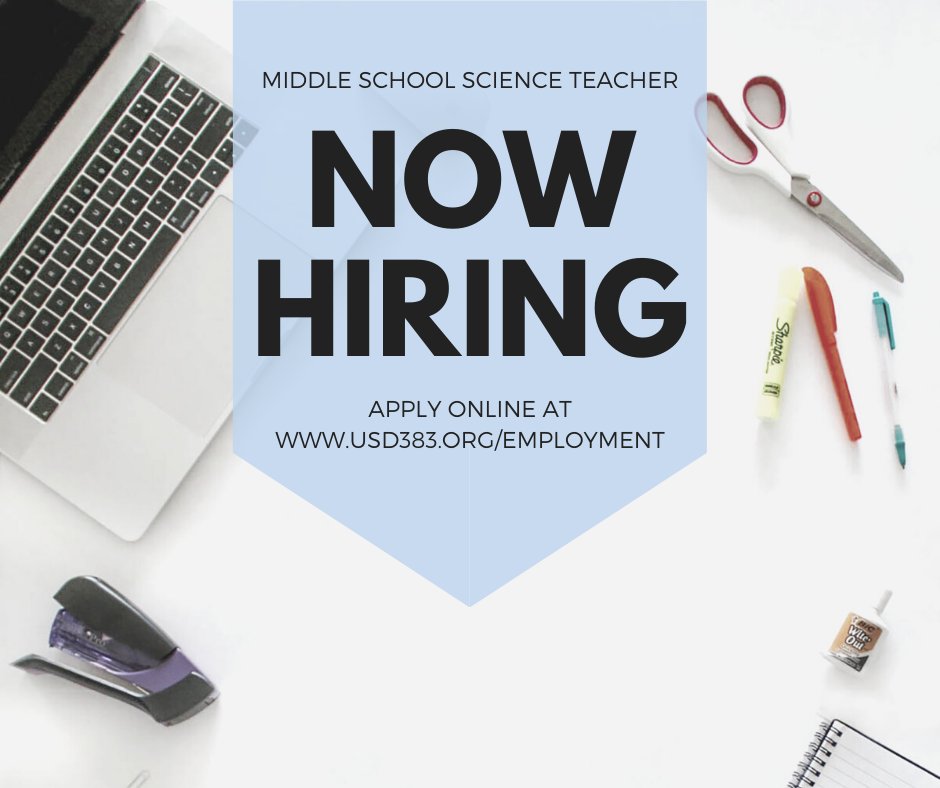 usd383's tweet photo. USD 383 has an immediate opening for a middle school science teacher. Apply at https://t.co/4jDqy77ETL and view other listings. https://t.co/YSVii89H91