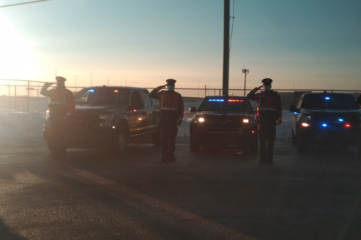 Harnettshow's tweet photo. What a beautiful day for Andrew. Thank You everyone for such a respectful final sendoff. @CalgaryPolice @cityofcalgary #SgtAndrewHarnett We all feel like hero's today 💙💙💙 https://t.co/MtZQeWJPDX