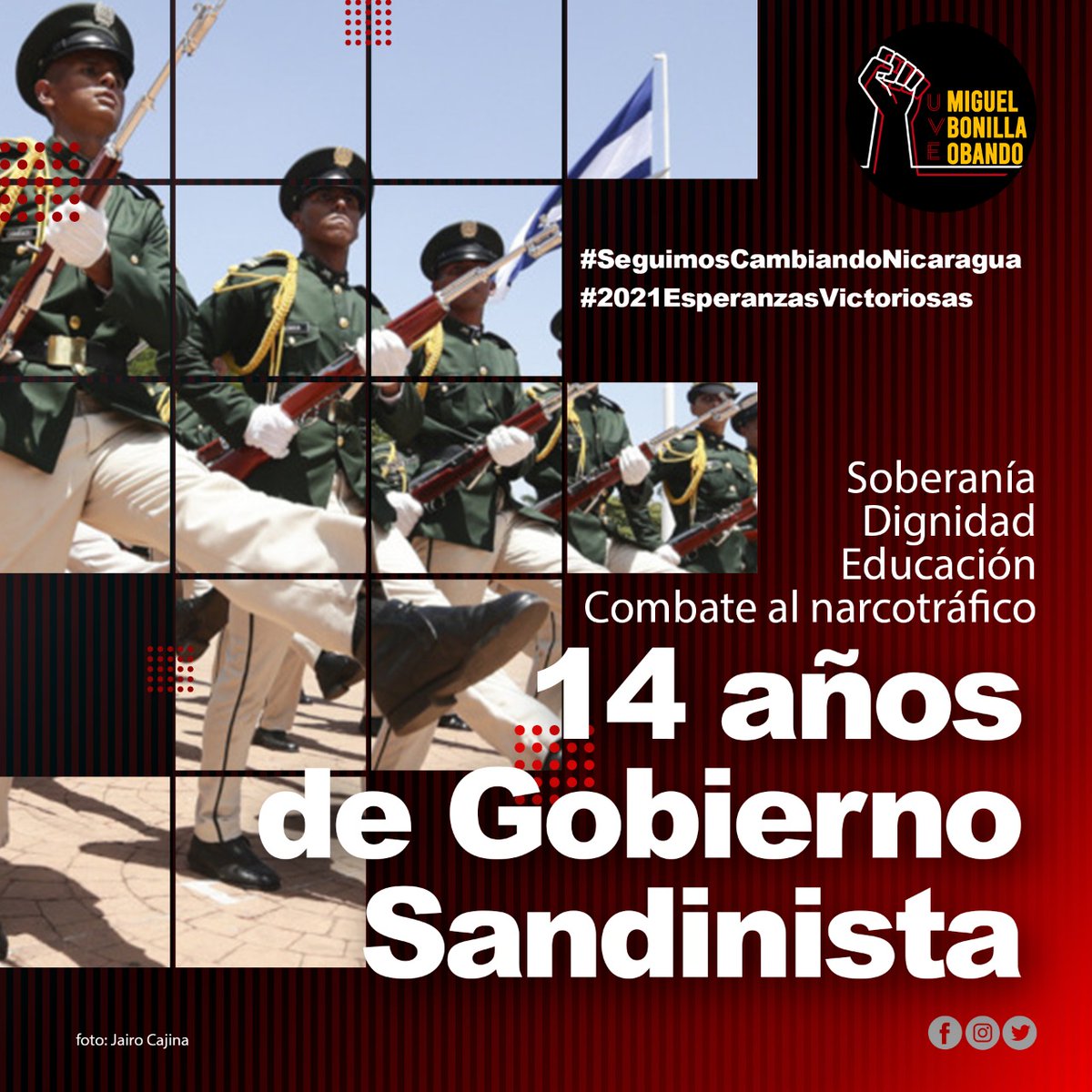 ViudaY's tweet photo. #9Enero
#ManaguaSandinista #SeguimosCambiandoNicaragua
#2021EsperanzasVictoriosas https://t.co/HFUUn5Vyz8