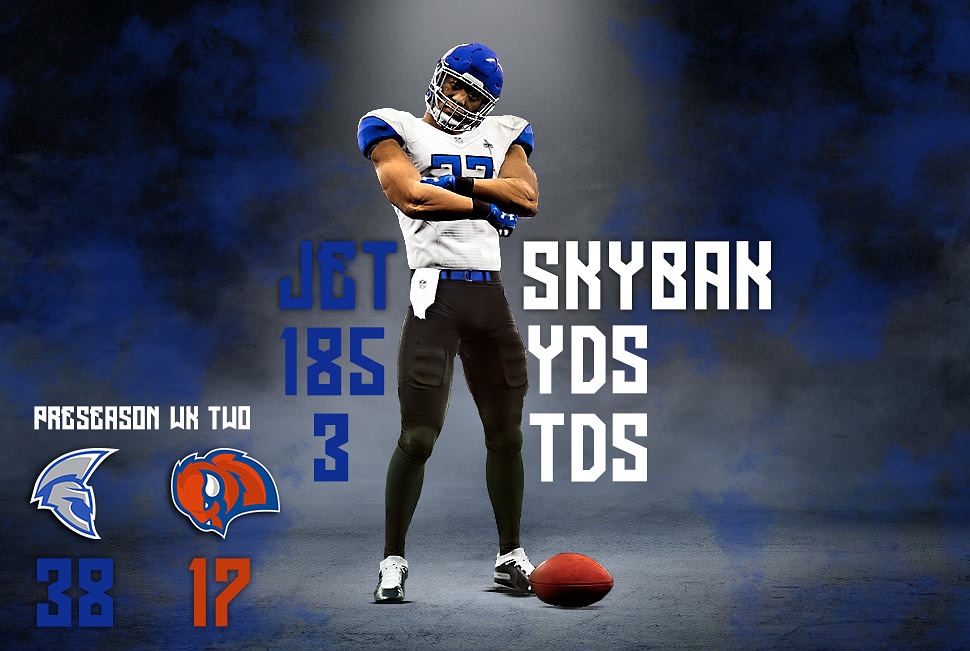 RFL_SENTINELS's tweet photo. My Gawd! Jet Skybak made a major statement today! He showing Coach Armstrong that he DESERVES more playing time. This is the only time we get to see them this preseason and what a show it was. Great job Sentinels! #Rfl_Sim_League #TrueBlue #RFL #easports #esports #leaguefirst https://t.co/5DoUkIJECW
