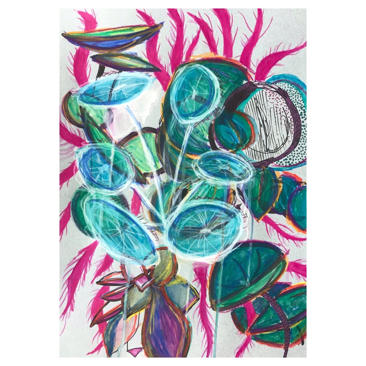 mslandersart's tweet photo. AP Drawing direct observation timed final exam (1.5 hours). 100% virtual. Use a #sharpiemagnum to create a varied contour line &amp; add layered colored media to create texture. @DeKalbSchools @ChambleeBG @CWATSONHARRIS #highschoolart #dekalbschools #chambleeart #mixedmediaart https://t.co/jkSu37avyh