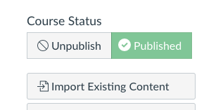 Through trial and error I worked out a weird quirk of publishing Canvas sites early — at UBC anyway, don't know if this generalizes.You have to do three things.(1) Click 'publish' in the upper right. This is the obvious one.