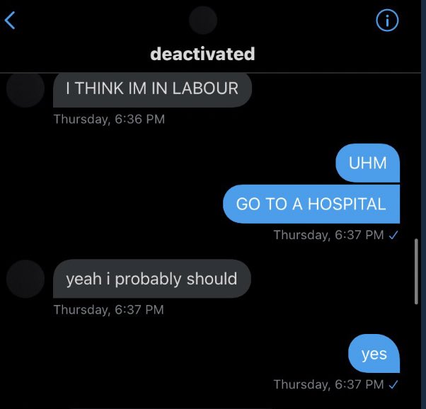 in labour at thursday at 6pm yet said you were holding your baby at 1pm on thursday? ok