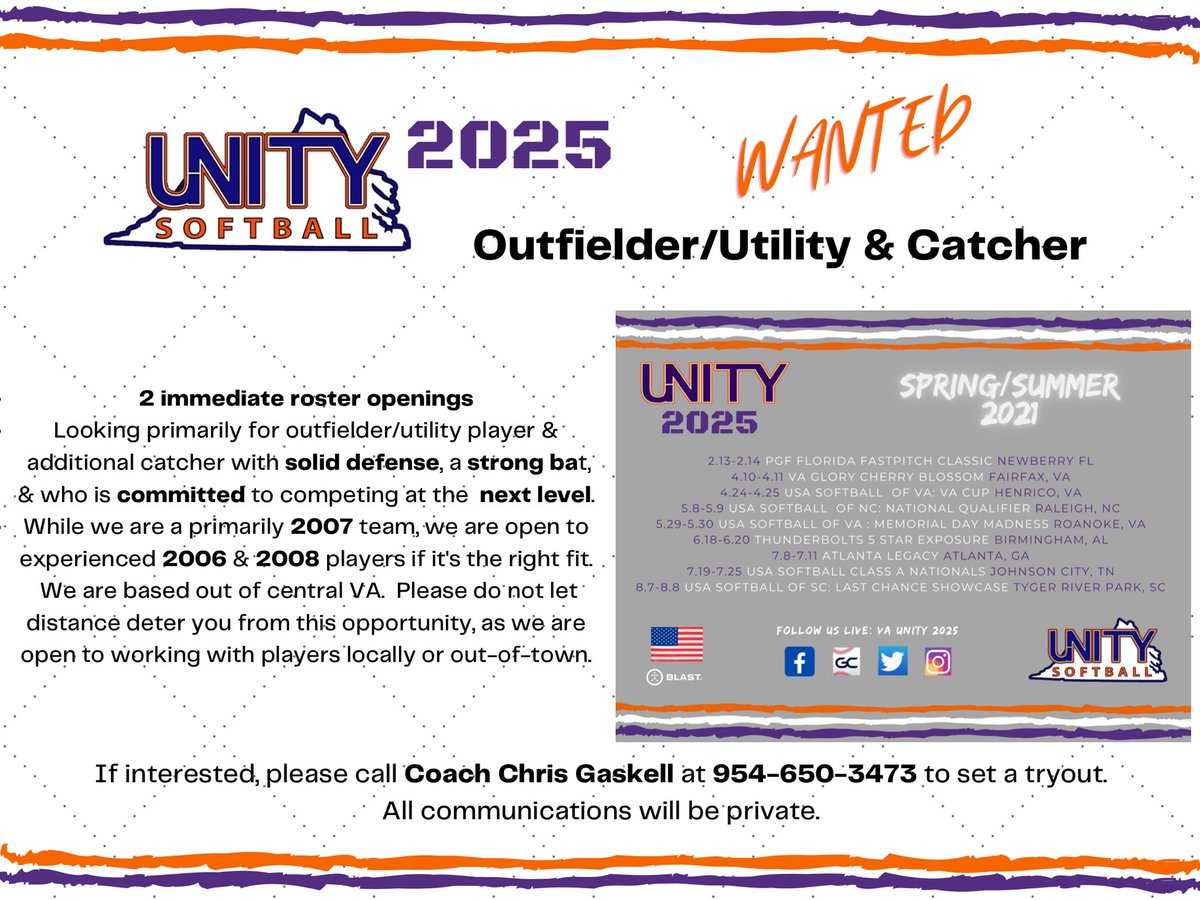 Unity_2025's tweet image. Roster spots open!

#Unity2025