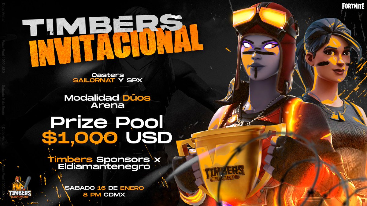TimbersEsports's tweet photo. Para comenzar el año 👀

Estamos felices de anunciar nuestro torneo Timbers Invitacional donde los mejores 50 duos ⚔️ de NAW, pelearán por un premio de $1,000 usd 🏆.

Patrocinado por @CASHBROS_ @Cadillac_Alonso @Cieervo @Eldiamantenegro

Casteado por @nataliasuarez y @Spxtacular https://t.co/2L4d7SAjDd