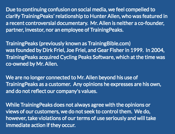 TrainingPeaks tweet media