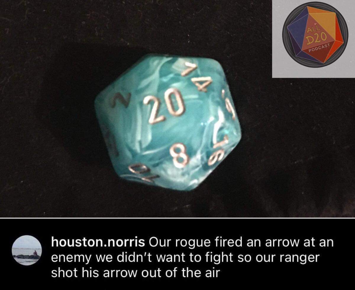 all_d20's tweet photo. π²π€©π #DiceSwaggerSaturday Thanks for your submission, houston.norris!
~Felicity
Did you know we have a D&D podcast? Check it out on your favourite platform. Like what you hear? Support the show: https://t.co/BHnangY05H #alld20 #dnd #dnd5e https://t.co/2ogA5cRCNv