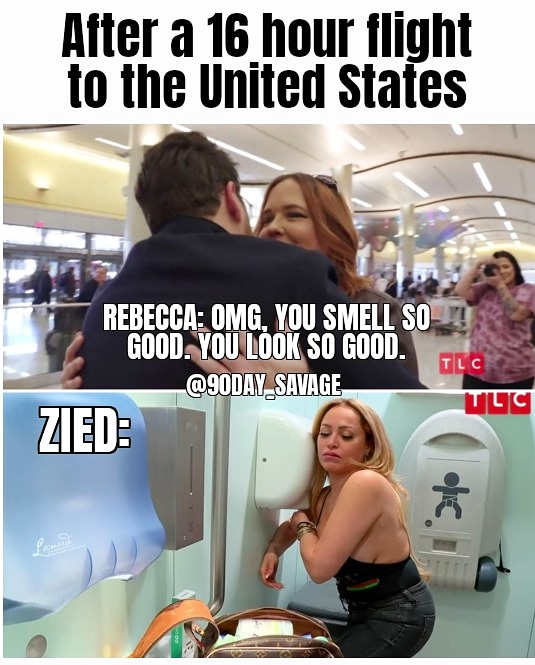 90daySavage's tweet photo. Nothing like a good old fashioned airport washroom hoe bath to impress your honey π¦
#transatlanticbae
#90dayfiance #rebeccaandzied #reunited #airport #boytoy #somaaaachsexy #tunisia #atlanta #hoebath #whereisthelie #darceysilva #memes #savagememes #memequeen #90day_savage #TLC https://t.co/faS6AFHiVB