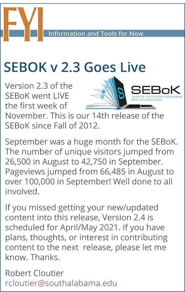 Our SEBoK is live and we want to share it with you!