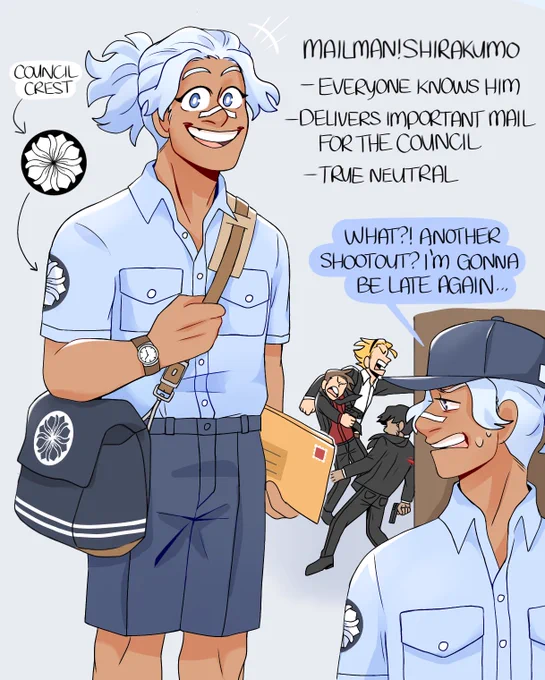 your friendly neighborhood mailman! #mafiaau #shirakumo 