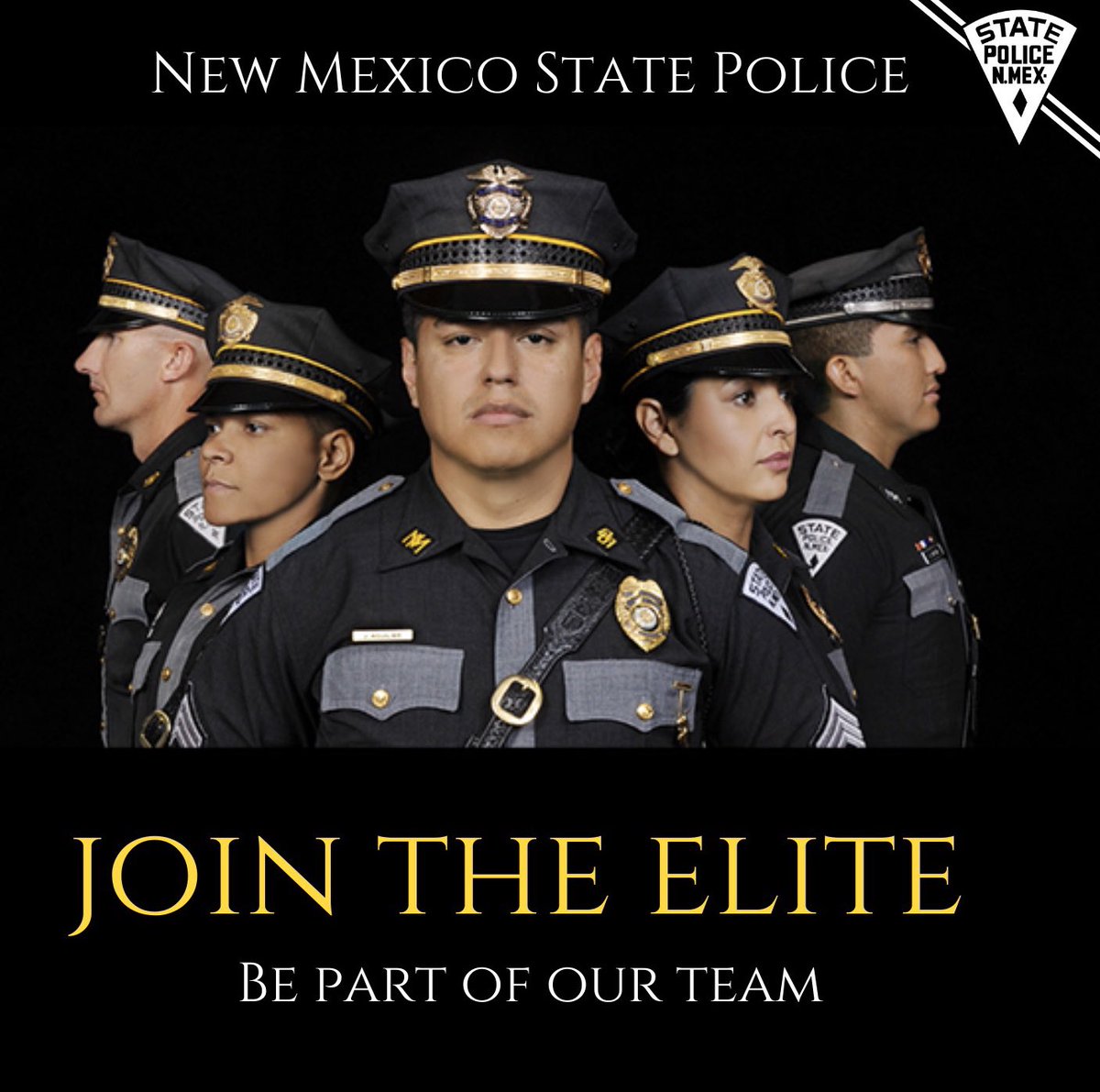 NMStatePolice's tweet photo. Find your passion, purpose and place with the New Mexico State Police. Apply today for the 98th Recruit School! 

https://t.co/HK7q1bEPux

#nmsp #StrongerTogether #ForYouWithYouTogether https://t.co/zMWldlC6yV