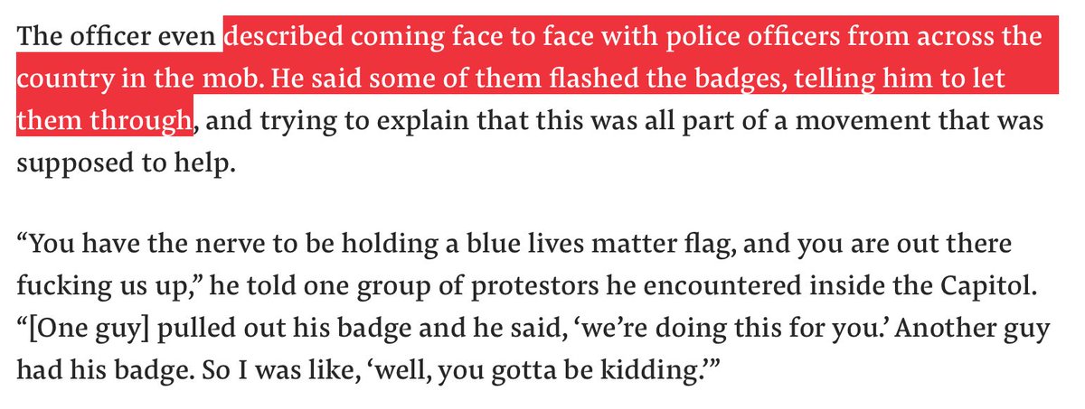 Buzzfeed News article with some eyewitness accounts. Pulling some topical parts out here with screen captures.The two hour timeline will have to be confirmed, I’m sure we’ll see a reconstruction soon. No communication from USCP chiefs is hugely strange. https://www.buzzfeednews.com/article/emmanuelfelton/black-capitol-police-racism-mob