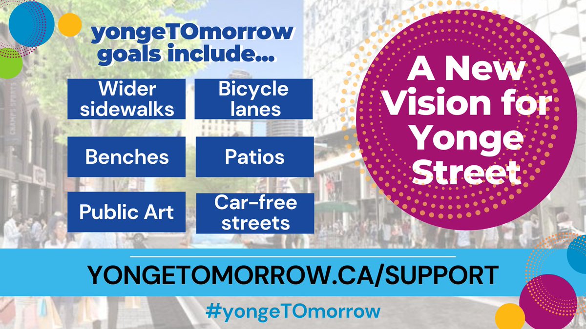 TOYouthCabinet's tweet photo. #YongeTOmorrow is our chance to redesign Yonge Street for the next generation. The TYC supports the recommended design option which will reconfigure Downtown Yonge Street into a destination, with far more space for pedestrians. https://t.co/pOmg5kPuU6