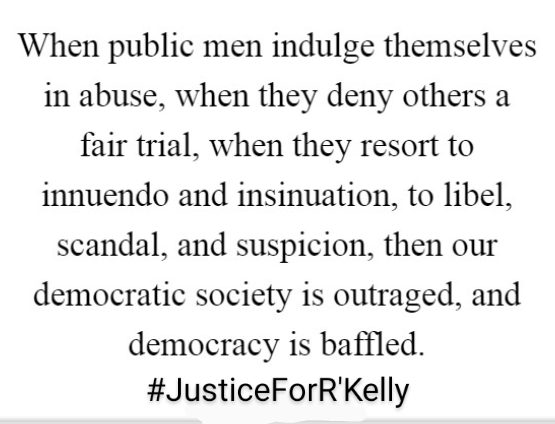 alj9811's tweet photo. @QueenBell76 @OGELYN @Rkellly4eva @jan_currin @devinewords @korlosbrown @User31277529 @RkellyzNation @badmom421 @SamKalsMom @DrRice6 @RSKSupporter @odamagroovydee1 @Sandrafye89 @Pcherry234 @uniekthoughts @shaywills48 @MUTETHEMNOTHIM @ShelizaSha @Shannon47214069 @Mr_Melancholic @vbyrd22 @yellowgirl4ever @F2348062550099 @MalcolmHorn9 @ShaquantaWilli6 @shantaboo101 @sanderstilda @BofalEvezi @ChelaDowlen @SGcrimlaw @ChicagoBarAssoc @ABAesq @TMZ @PageSix @BBCWorld @AP @cnnbrk @NBCNewYork @ABC7Chicago @ukdailymail @MikeTyson @holyfield @espn @BBCSport @DailyMailUK Any Officer/Judge of The United States Court System that deny a U.S. Citizen a fair trial, &/or deny equal access of The Law is indulging in "ABUSE!"
➡Prosecutorial Abuse(Is Abuse)
#SupportR'Kelly
#StopMis-useOfTheUS-Laws
#StopLegalAbuse
#JusticeForR'Kelly
#RETWEET
#FOLLOW https://t.co/bFfKo13bUI