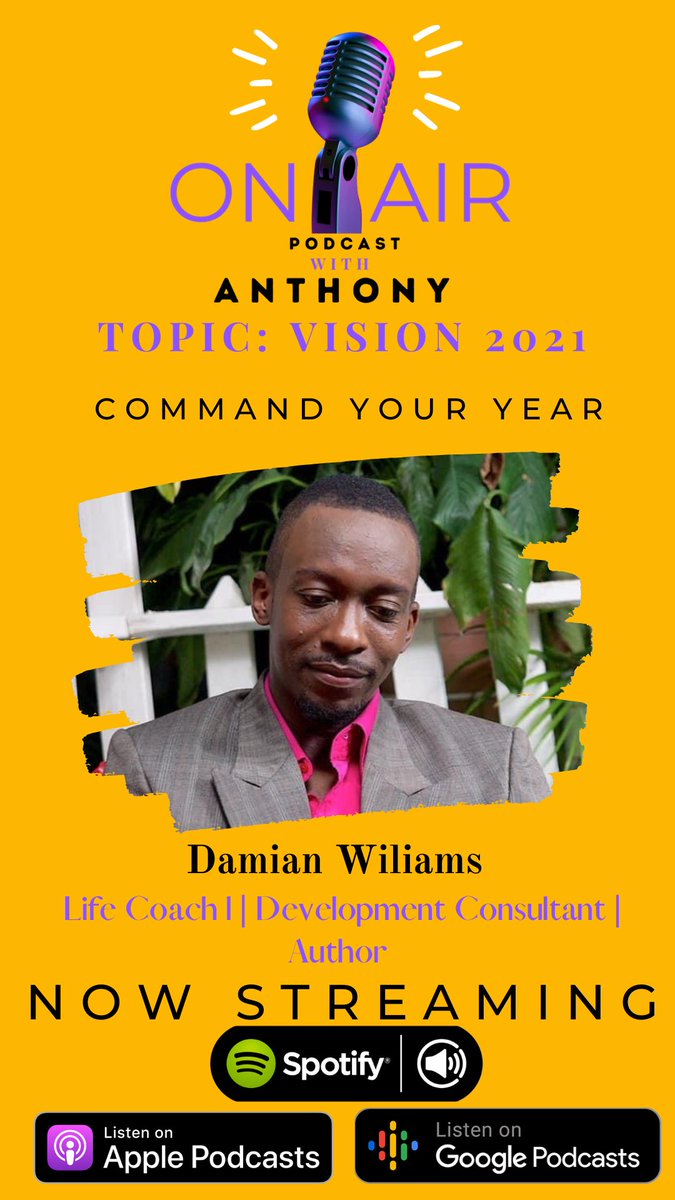 tonahjetua's tweet photo. This week I am joined by DAMIAN WILLIAMS who will be sharing how to we can readjust and get the best that this year has to offer.
NOW STREAMING .
Links below !
#2021 #yearinfocus #2021goals https://t.co/eZ54bwu6UB