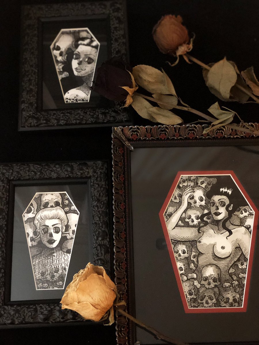 inkedpawprints's tweet photo. I don’t post here often but wanted to share some work I have in the INK gallery show opening today at @Fe_Gallery Check out their site for the whole show and if you’re in the Sacramento area you can see it in person by appointment! 💀🖤 https://t.co/xZQEDwTntY