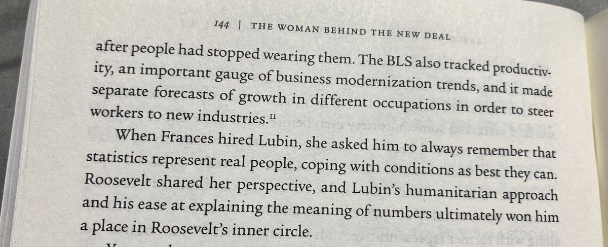 after Perkins became Secretary of  @USDOL she breathed new life into  @BLS_gov ... “statistics represent real people, coping with conditions as best they can” Amen!!