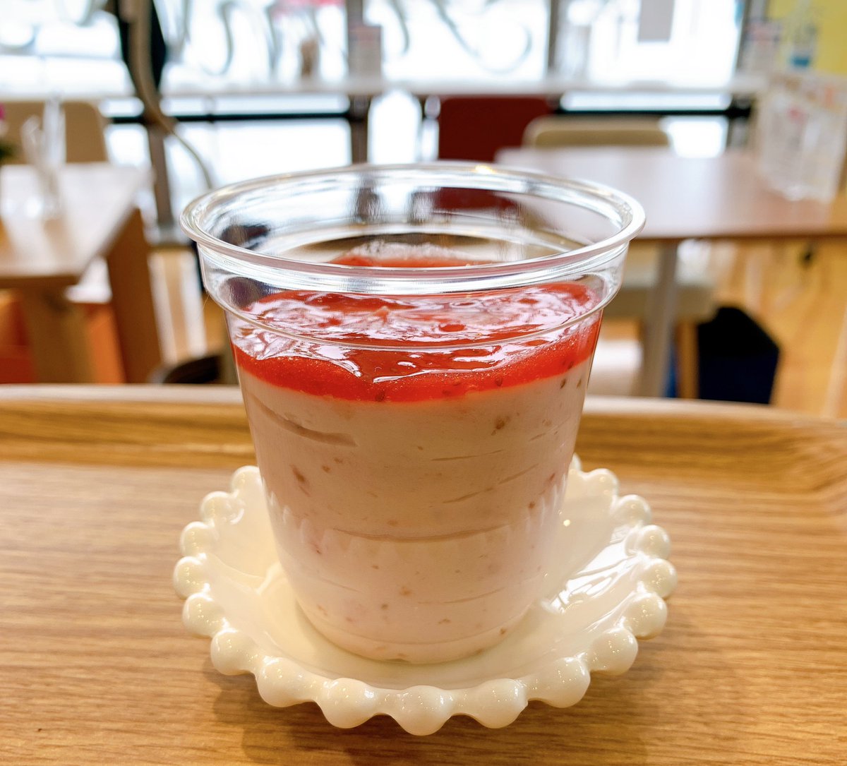 8yummy 今日も雪 大船渡いちごの カップインレアチーズケーキ 寒いのでコク深く コーヒーに合うように作りました いちごの幸せを皆様へ いちごのレアチーズケーキ 苺スイーツ