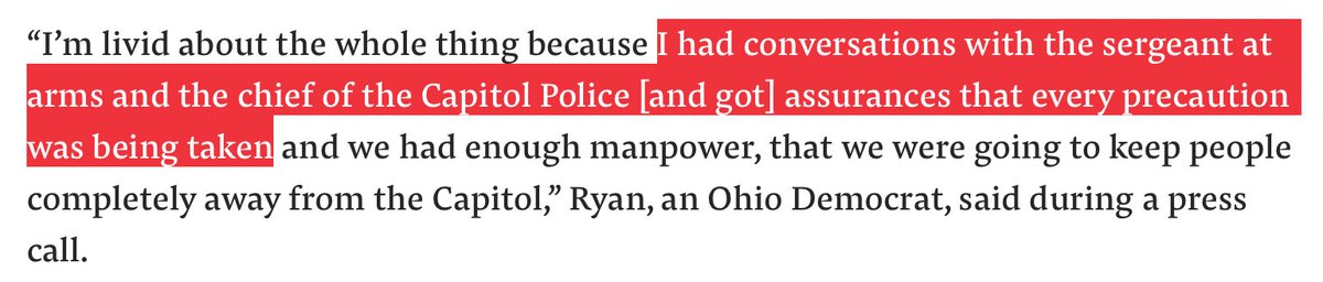 In another Buzzfeed News article, Rep. Ryan goes on the record again.Notably “every precaution” and “USCP chief apparently not even there on the radio” really do not make sense together. Curious to learn more. https://www.buzzfeednews.com/article/addybaird/congress-investigate-capitol-police-riot-failures-selfies