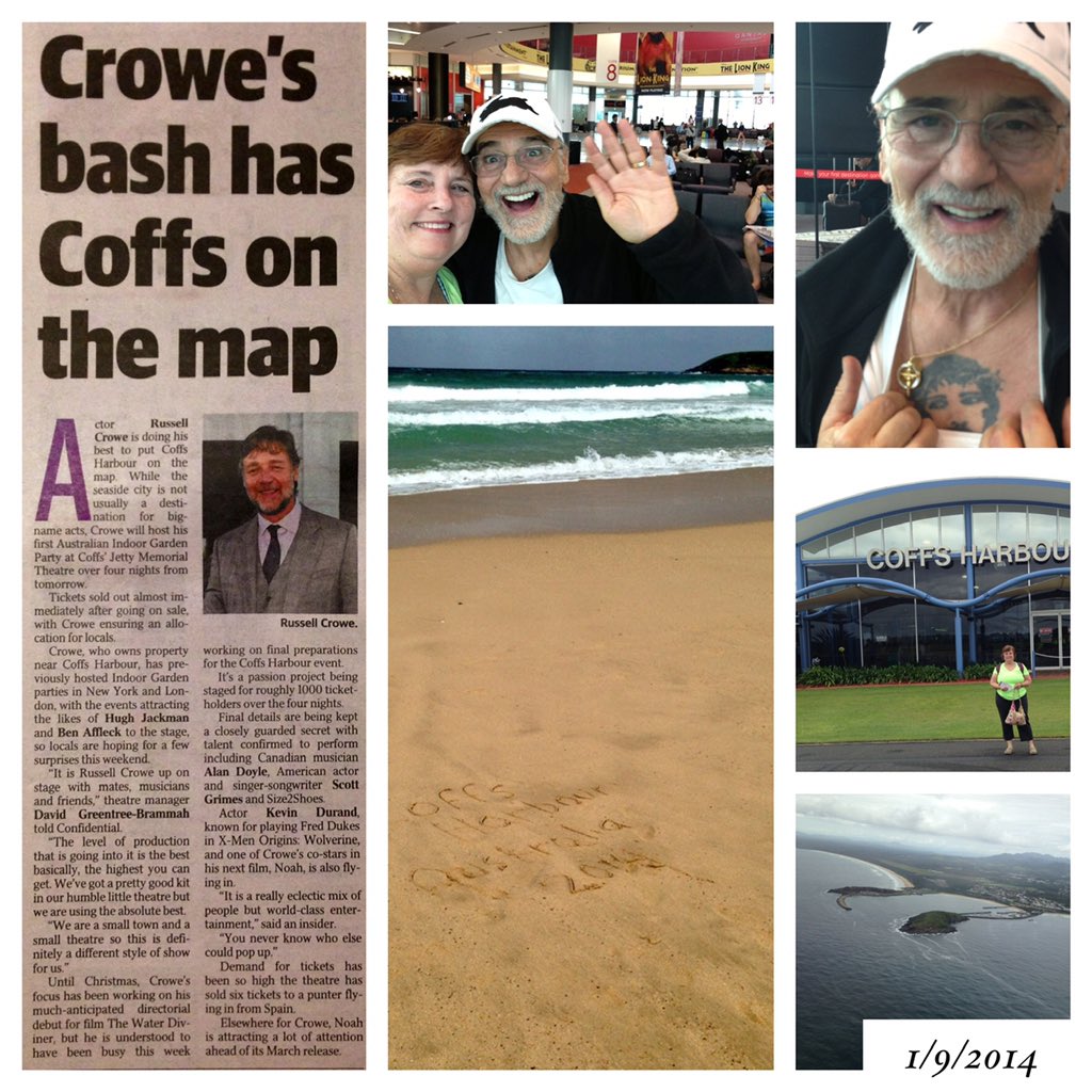 liltexasgal8's tweet photo. @russellcrowe Seems only yesterday Russell.. across the world for dreams come true and happy heart #Rusty #Australia #OZIGP @IGPmusic #CoffsHarbor #Jan2014 #MyOzAngel https://t.co/JCjwTgNJ0E