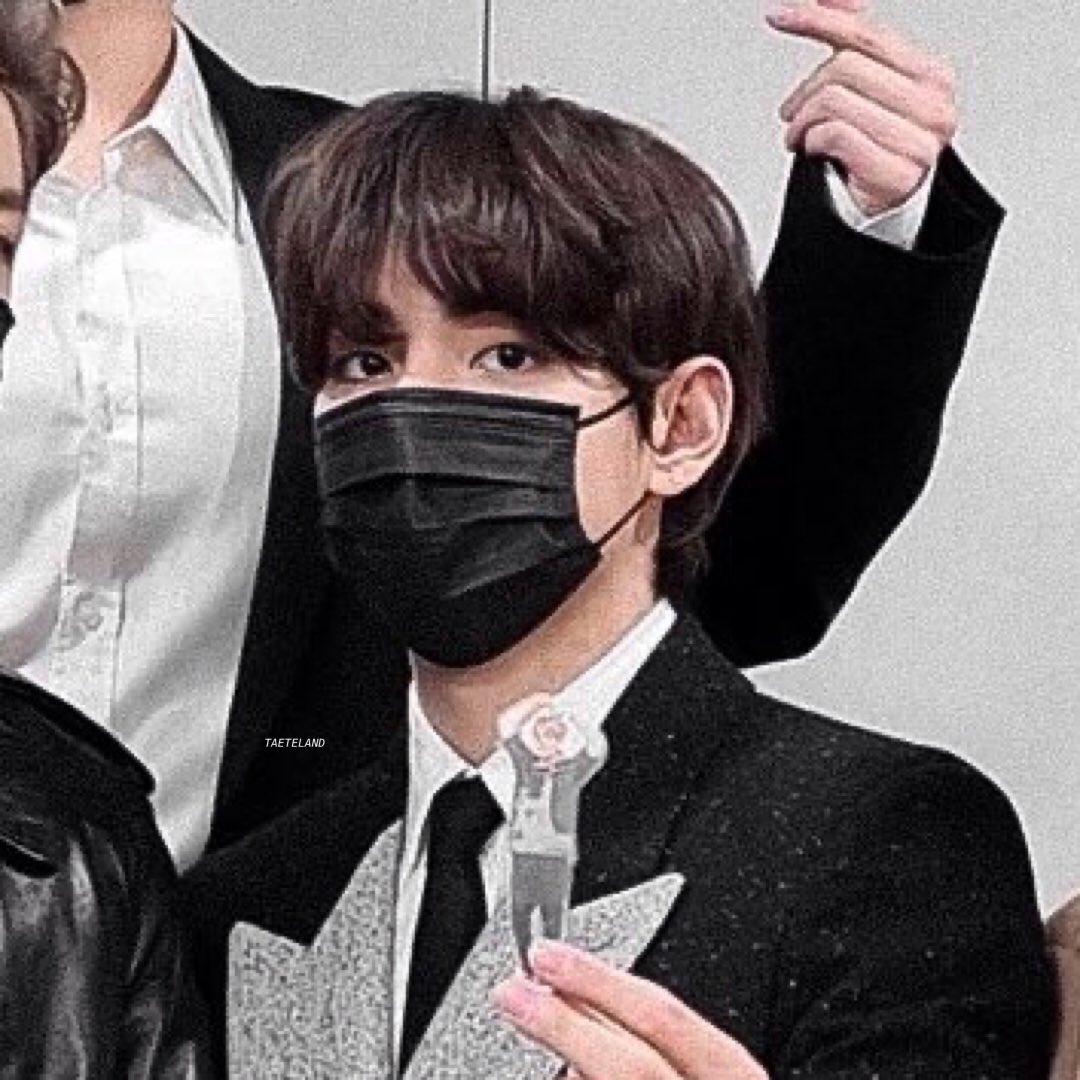 bts v black haired the most handsome man