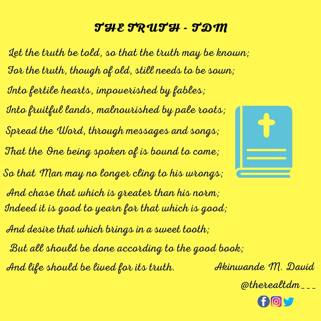 therealtdm___'s tweet photo. Let the Truth be told, that the mandate be fulfilled.

A write-up reminding us of our mission as believers.

I call you blessed!

Happy Sunday 💞🤗 https://t.co/rvI3RbqlPW