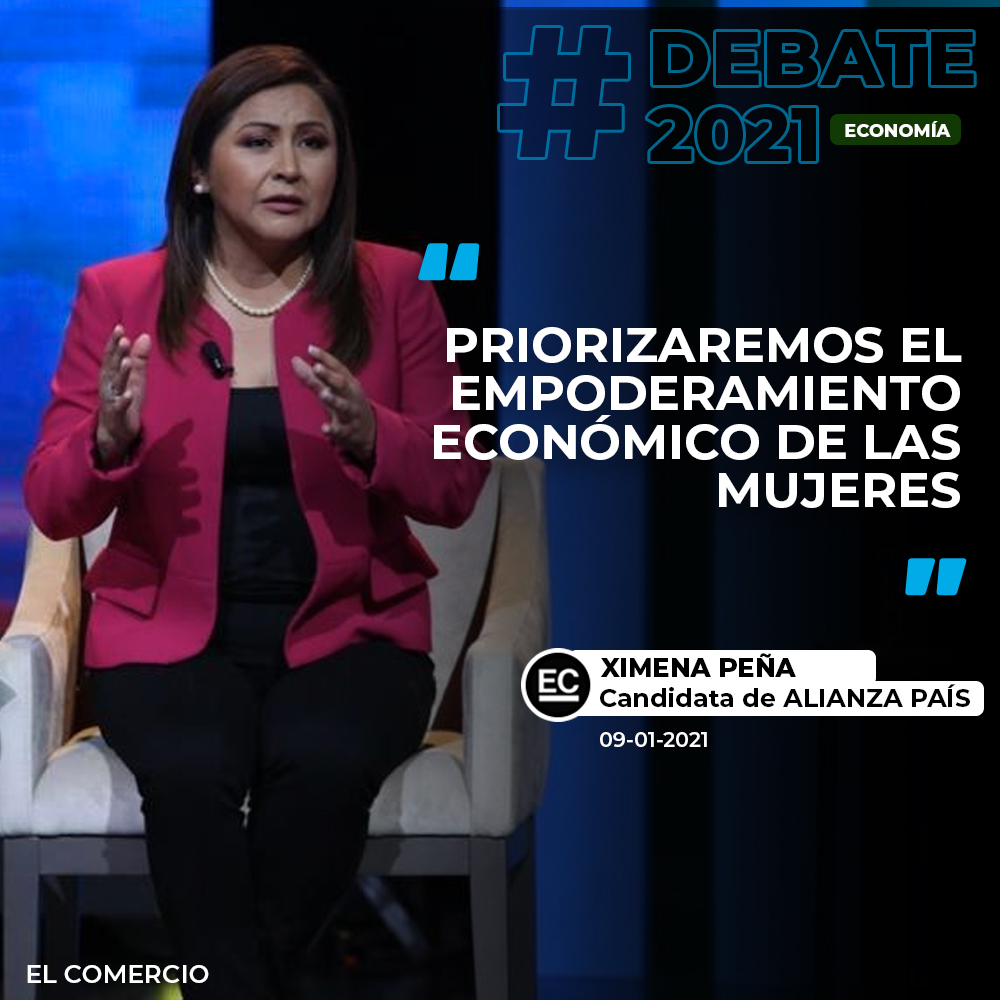 #DebateEC | La candidata presidencial de Alianza País, Ximena Peña, habla de un ingreso excepcional para quienes perdieron su empleo » bit.ly/3ov2lTP