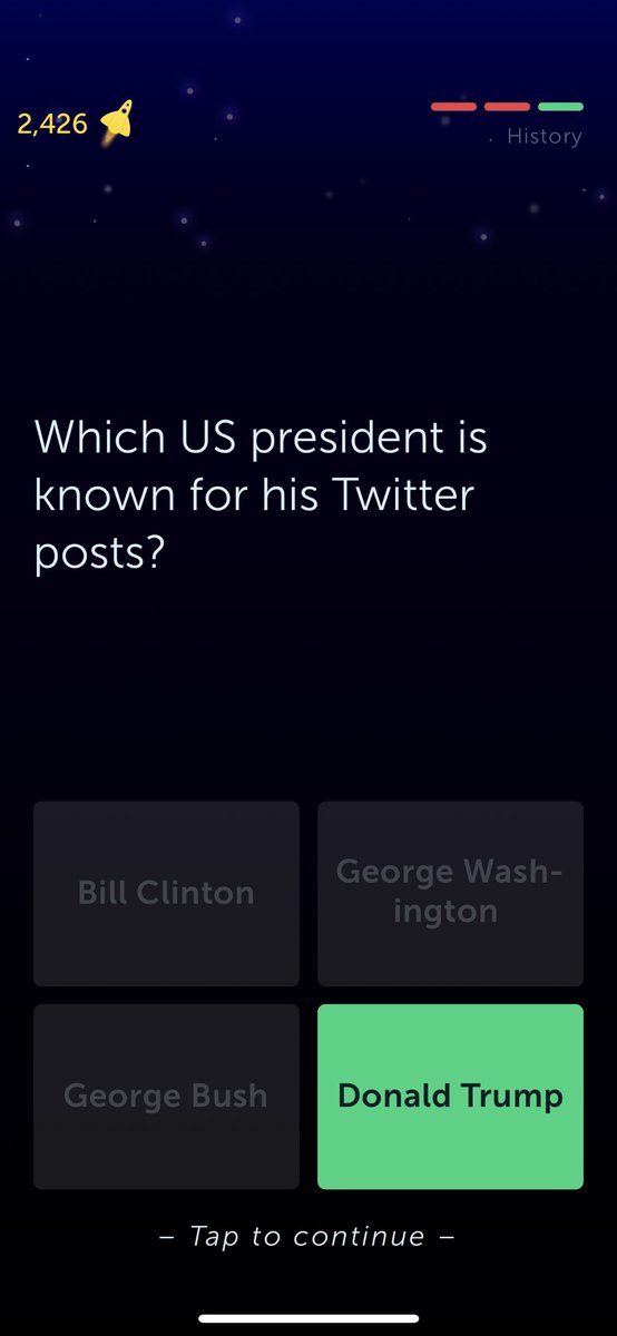 Hahaha... my quiz game app is bringing all the shade today... #DonaldTrump #Thankyoutwitter #quizplanet