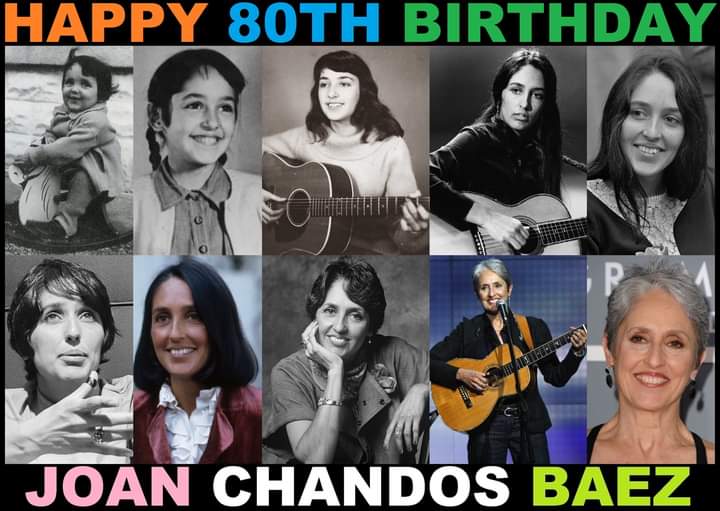 Jan 9
 Happy Birthday to the inspiring, most dear, always ethical Joan Baez.
*named my daughter after her in 1974 