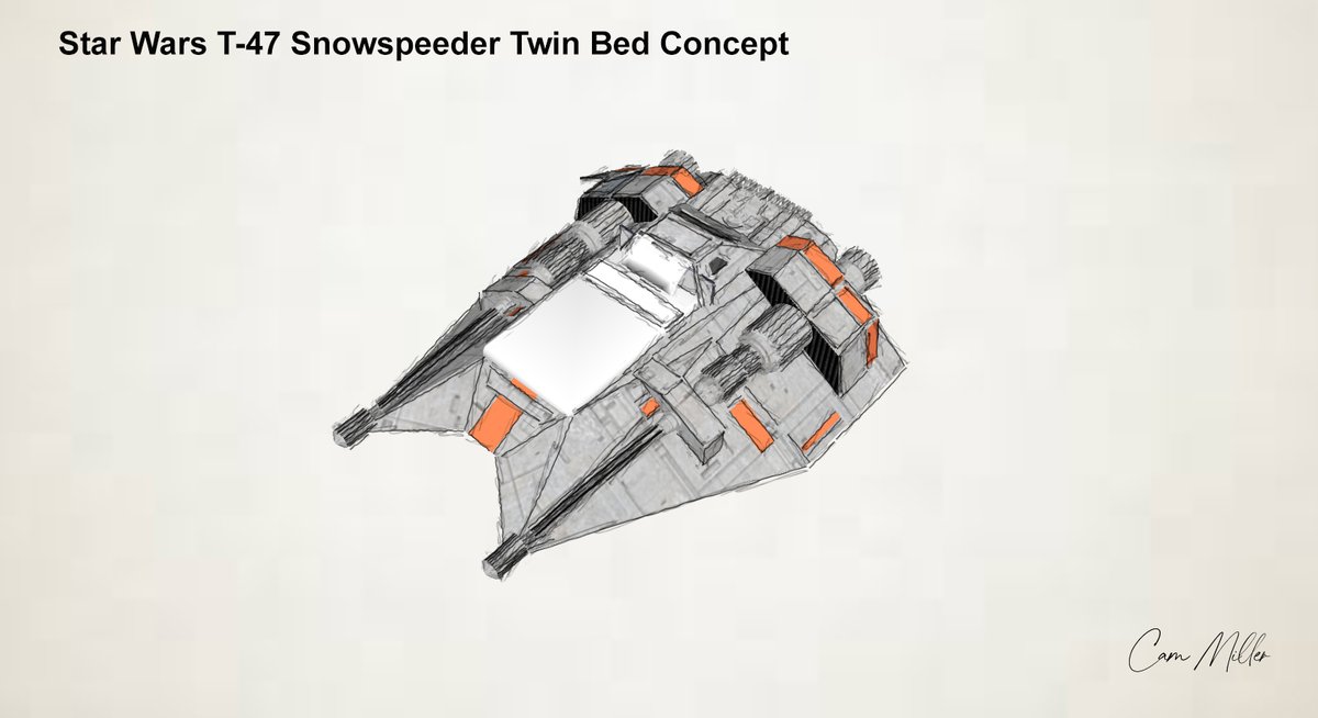 cammillerfilms's tweet photo. Starting to happen! My concept for Landon's Snowspeeder bed. Landon is my son's fiancées son. He is autistic and we are trying to get him to use his imagination. I am turning an extra room into Hoth/Echo Base. Where was I when I was 9 yrs old? :) #StarWars #UsingTheForce https://t.co/InQpVJUGlS